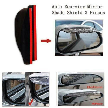 Rain Board Side Rear Mirror Visor Rear View Black Transparent Car Eyebrow Guard Replacement Rubber Accessories V1189-LWWAL-20260327-04355