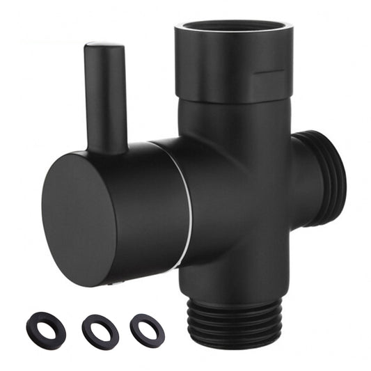 Arkzeo Three-Way One-In-Two-Out Shower Faucet Manifold All-Copper Shower Nozzle Converter Shower Valve Black V1189-LWWAL-20260327-04381