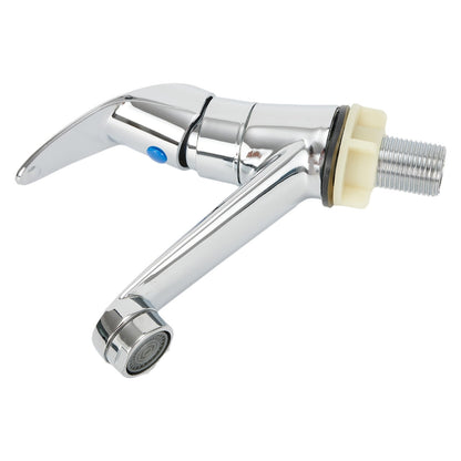 Arkzeo Chrome Basin Faucet Cold Sink Water Basin Tap Single Handle Faucet Tap Deck Mounted for Bathroom V1189-LWWAL-20260327-04382