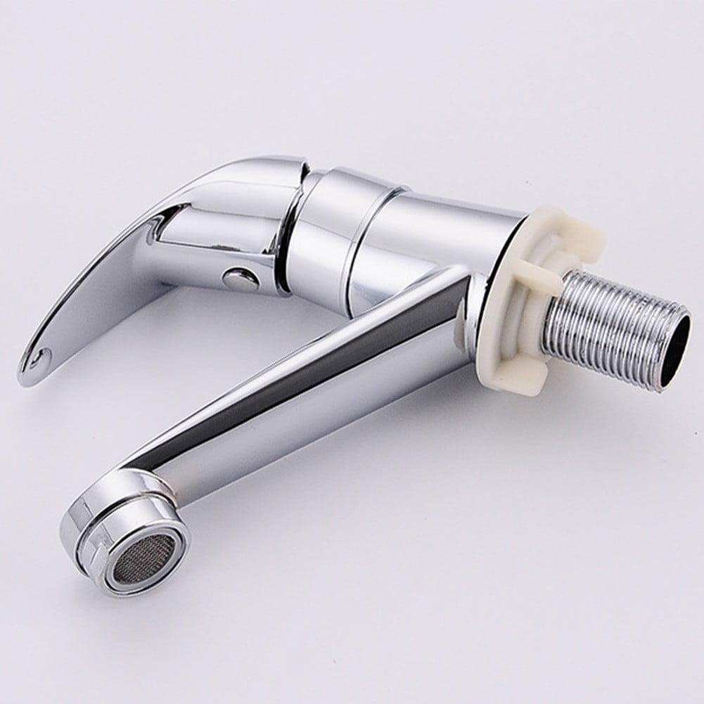 Arkzeo Chrome Basin Faucet Cold Sink Water Basin Tap Single Handle Faucet Tap Deck Mounted for Bathroom V1189-LWWAL-20260327-04382