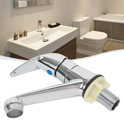 Arkzeo Chrome Basin Faucet Cold Sink Water Basin Tap Single Handle Faucet Tap Deck Mounted for Bathroom V1189-LWWAL-20260327-04382