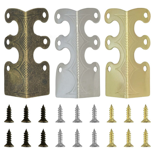 Corner Protectors Vintage Metal Corner Protectors 6 Pcs For Stylish Baseboard Black 12Pcs Smile Home Bronze V1189-LWWAL-20260327-04386