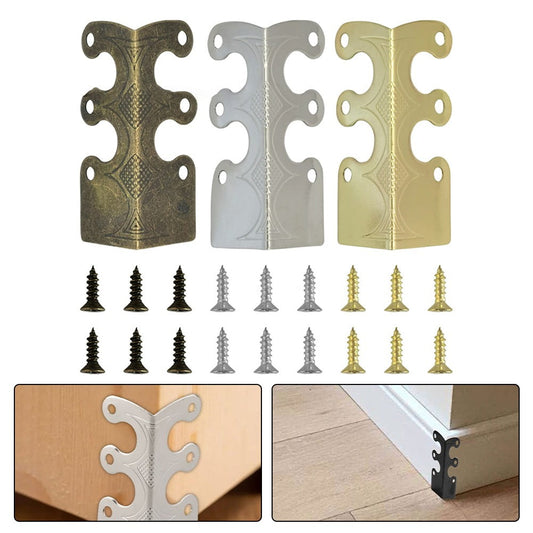 Corner Protectors Vintage Metal Corner Protectors 6 Pcs For Stylish Baseboard Black 12Pcs Smile Home Gold V1189-LWWAL-20260327-04389