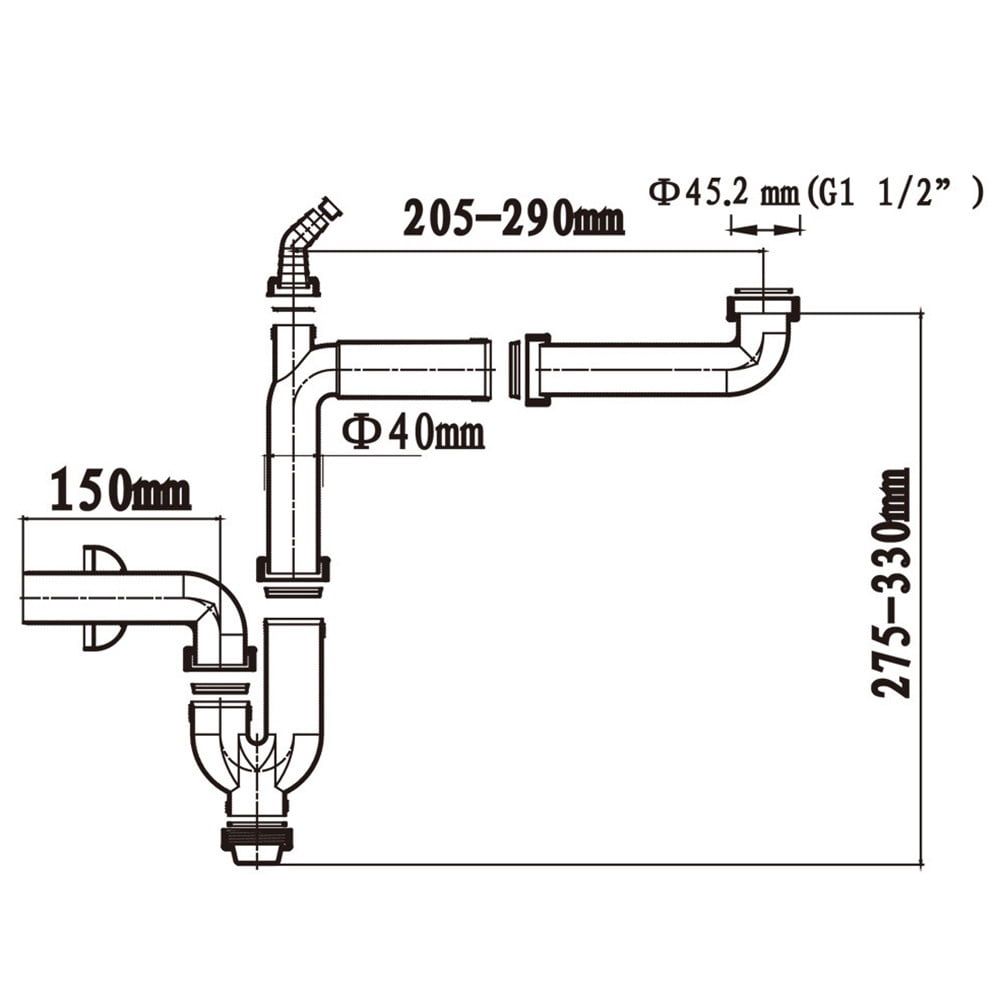 Arkzeo G1-1/2 Inch Kitchen Sink Drain Pipe 40mm Smooth U-Bend Design for Easy Flow V1189-LWWAL-20260327-04394