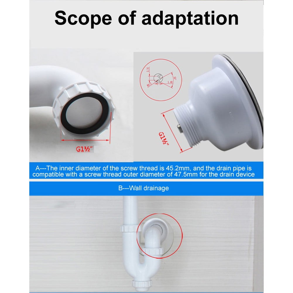 Arkzeo G1-1/2 Inch Kitchen Sink Drain Pipe 40mm Smooth U-Bend Design for Easy Flow V1189-LWWAL-20260327-04394