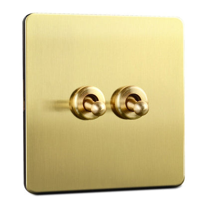Toggle Light Rocker Switch 1/2 Way Retro Brass Plate Lever 86 Type Toggle Switch 1 Gang Smile Home 2 Gang V1189-LWWAL-20260327-04396