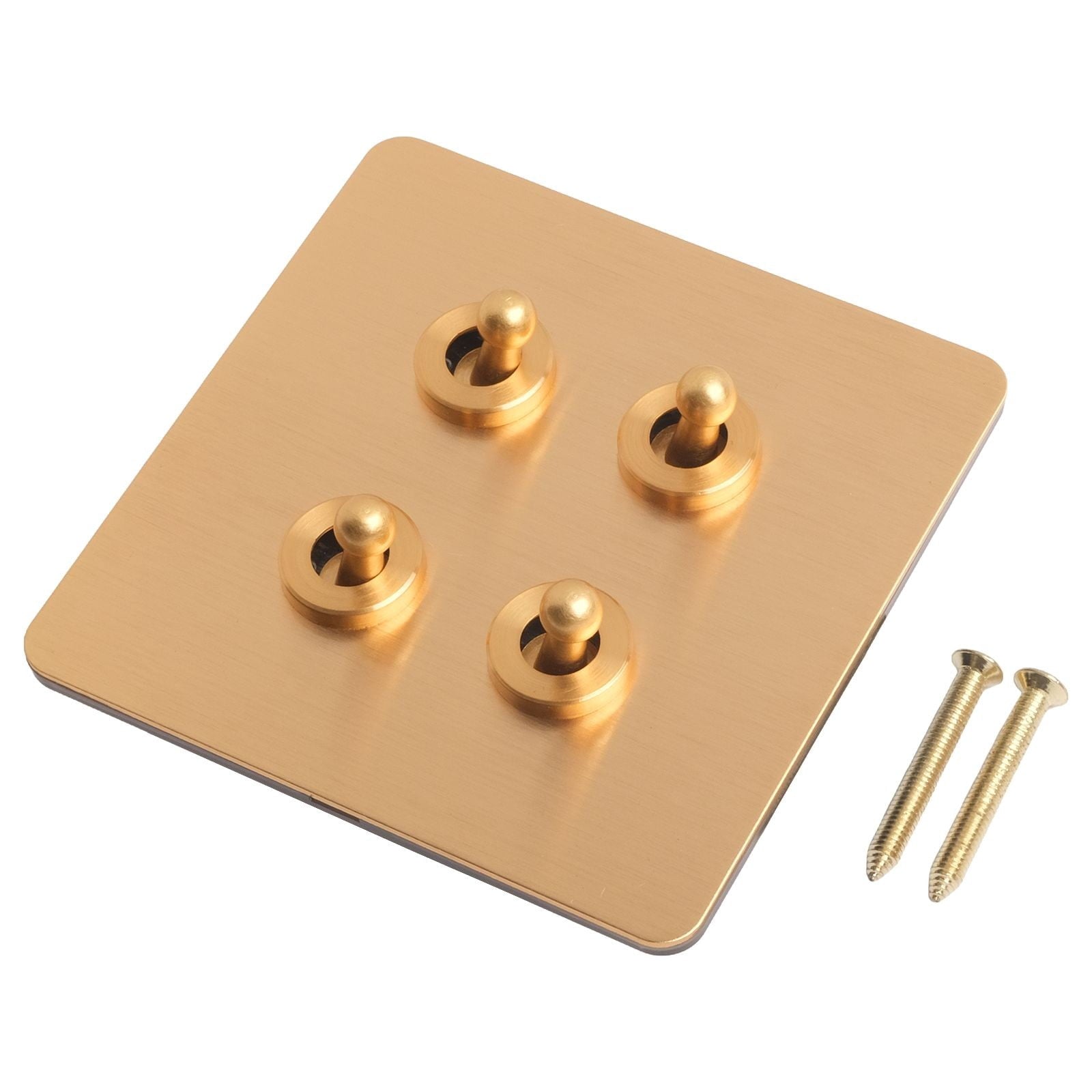 Toggle Light Rocker Switch 1/2 Way Retro Brass Plate Lever 86 Type Toggle Switch 1 Gang Smile Home 4 Gang V1189-LWWAL-20260327-04397