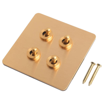 Toggle Light Rocker Switch 1/2 Way Retro Brass Plate Lever 86 Type Toggle Switch 1 Gang Smile Home 4 Gang V1189-LWWAL-20260327-04397