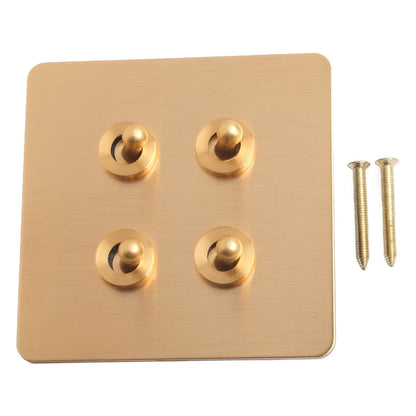 Toggle Light Rocker Switch 1/2 Way Retro Brass Plate Lever 86 Type Toggle Switch 1 Gang Smile Home 4 Gang V1189-LWWAL-20260327-04397