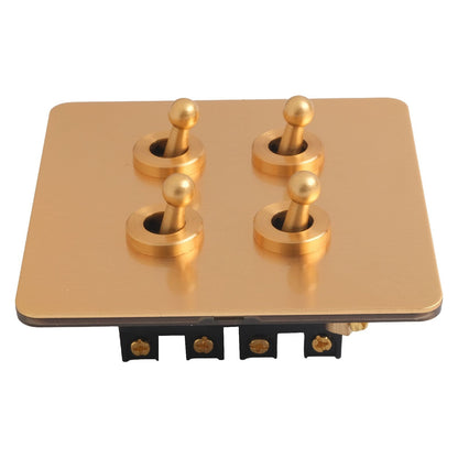 Toggle Light Rocker Switch 1/2 Way Retro Brass Plate Lever 86 Type Toggle Switch 1 Gang Smile Home 4 Gang V1189-LWWAL-20260327-04397