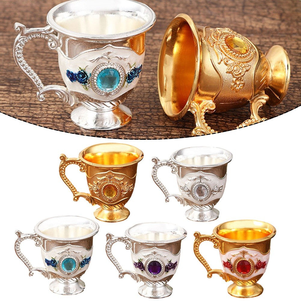 Decorative Tea Cup European Style Coffee Mug Metal Wine Drinking Cups Bar Party Gold YIWEI V1189-LWWAL-20260327-04405