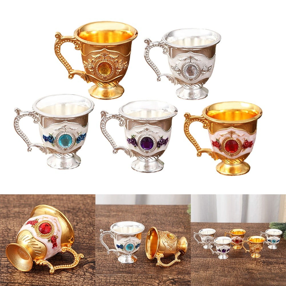 Decorative Tea Cup European Style Coffee Mug Metal Wine Drinking Cups Bar Party Gold YIWEI V1189-LWWAL-20260327-04405