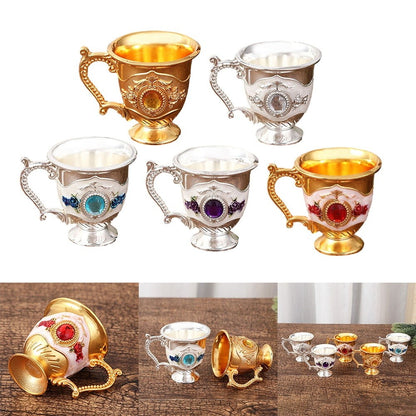 Decorative Tea Cup European Style Coffee Mug Metal Wine Drinking Cups Bar Party Gold YIWEI V1189-LWWAL-20260327-04405
