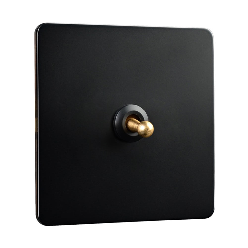 86 Type Stainless Steel Panel Wall Toggle Light Switch Brass Rod 1Way 2Way 2 Gang Smile Home 1 Gang V1189-LWWAL-20260327-04409