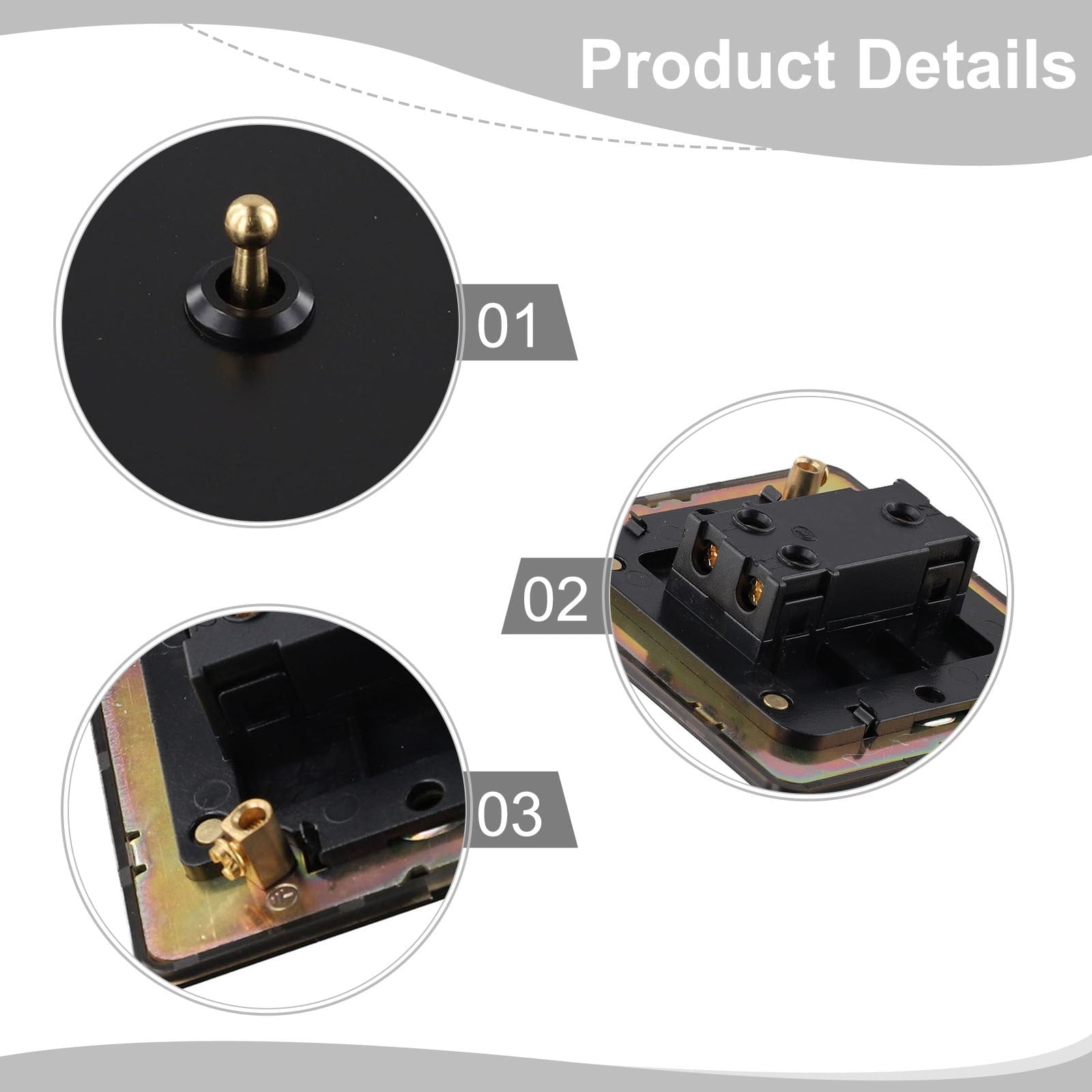 86 Type Stainless Steel Panel Wall Toggle Light Switch Brass Rod 1Way 2Way 2 Gang Smile Home 1 Gang V1189-LWWAL-20260327-04409
