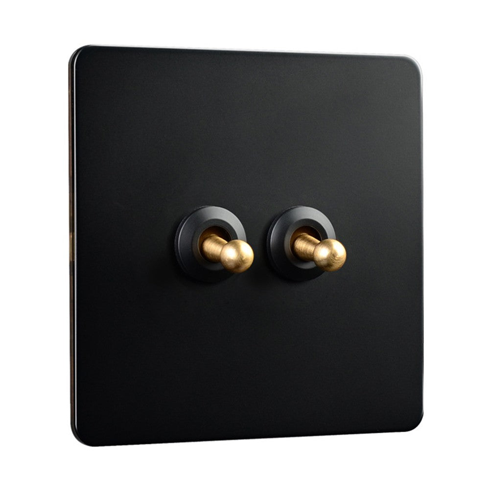 86 Type Stainless Steel Panel Wall Toggle Light Switch Brass Rod 1Way 2Way 2 Gang Smile Home 2 Gang V1189-LWWAL-20260327-04410