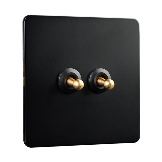 86 Type Stainless Steel Panel Wall Toggle Light Switch Brass Rod 1Way 2Way 2 Gang Smile Home 2 Gang V1189-LWWAL-20260327-04410