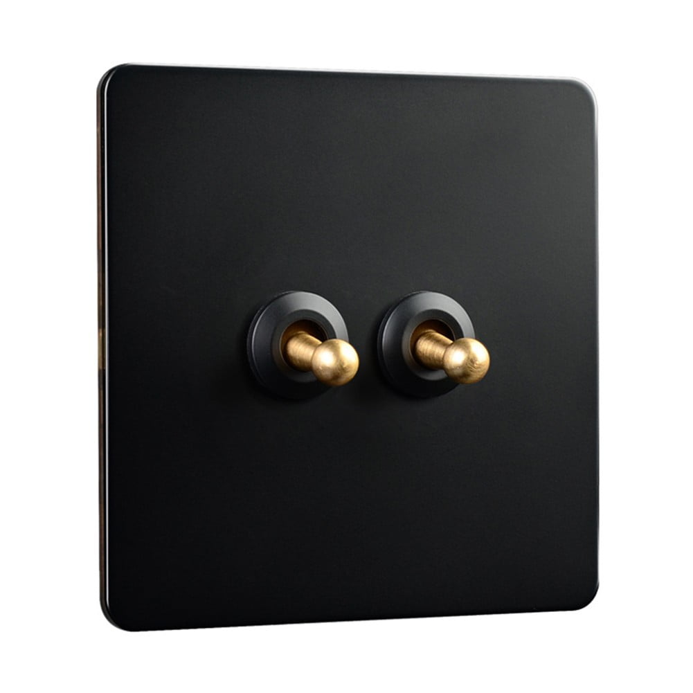 86 Type Stainless Steel Panel Wall Toggle Light Switch Brass Rod 1Way 2Way 2 Gang Smile Home 2 Gang V1189-LWWAL-20260327-04410