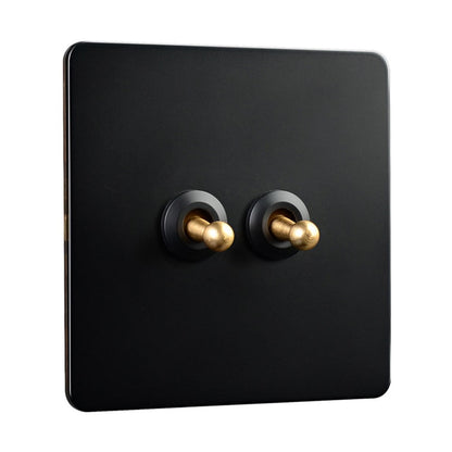 86 Type Stainless Steel Panel Wall Toggle Light Switch Brass Rod 1Way 2Way 2 Gang Smile Home 2 Gang V1189-LWWAL-20260327-04410