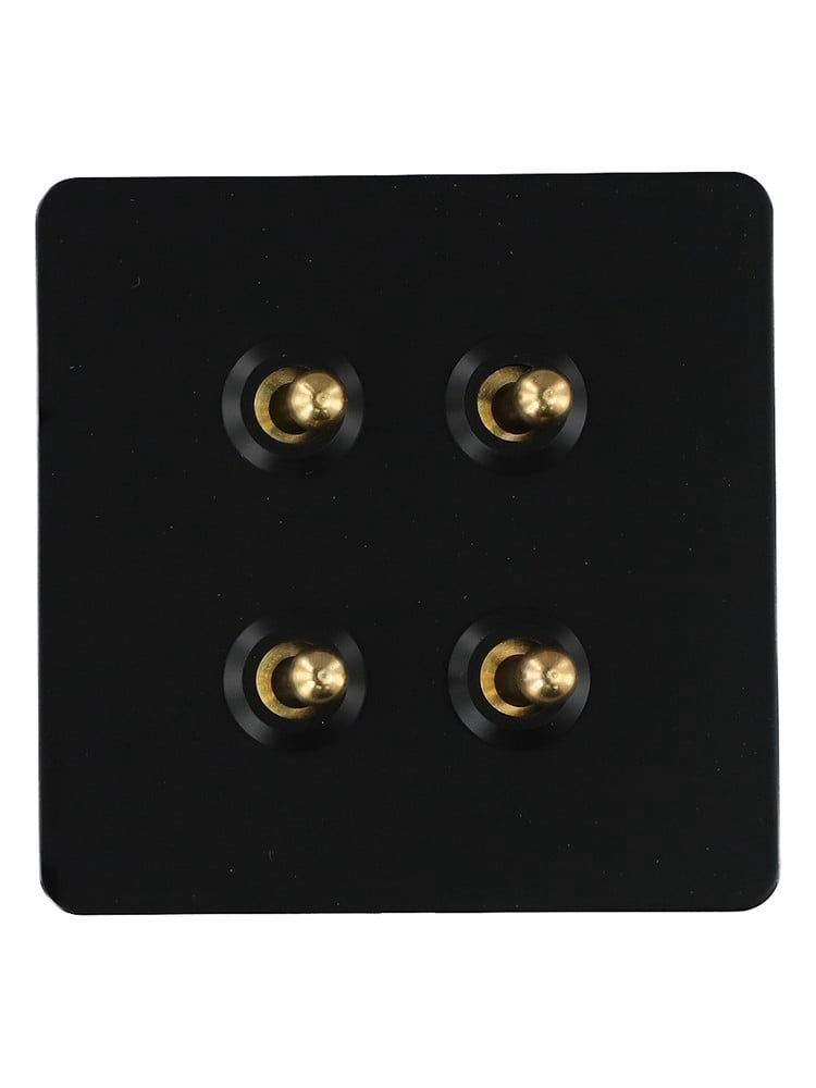 86 Type Stainless Steel Panel Wall Toggle Light Switch Brass Rod 1Way 2Way 2 Gang Smile Home 4 Gang V1189-LWWAL-20260327-04411