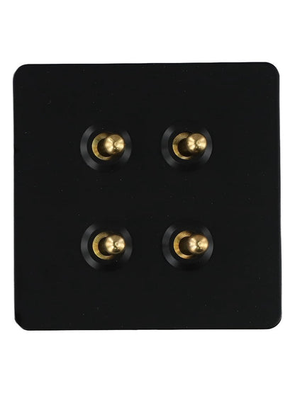 86 Type Stainless Steel Panel Wall Toggle Light Switch Brass Rod 1Way 2Way 2 Gang Smile Home 4 Gang V1189-LWWAL-20260327-04411