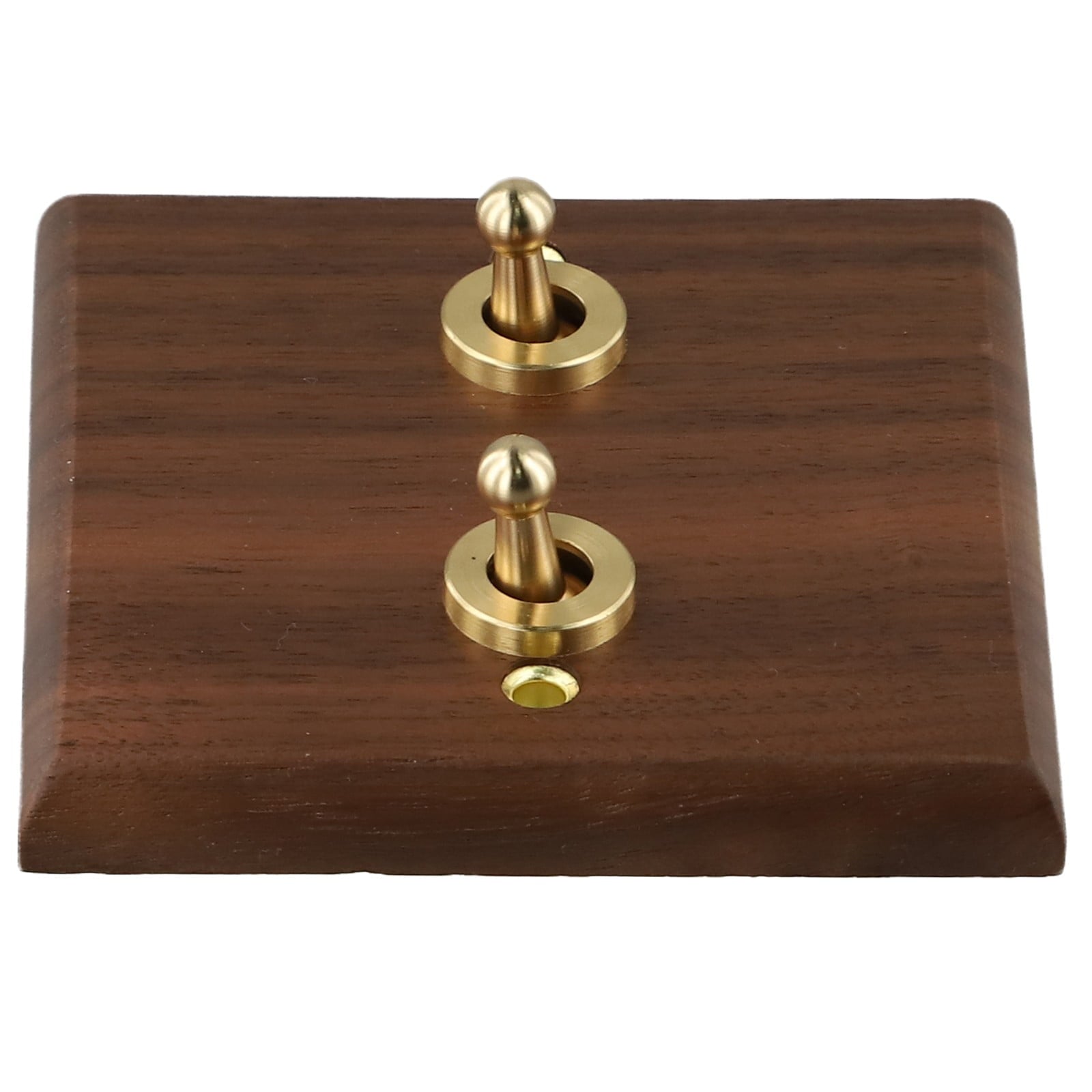 Toggle Light Rocker Switch 1/2 Way Retro Walnut Wood Plate Brass Lever 1 Gang Smile Home 2 Gang V1189-LWWAL-20260327-04413