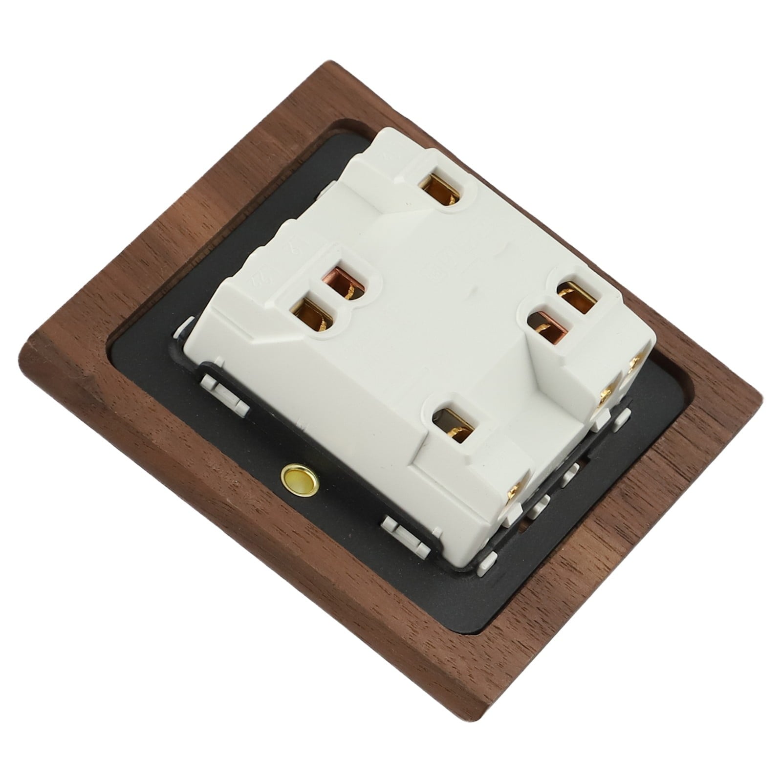 Toggle Light Rocker Switch 1/2 Way Retro Walnut Wood Plate Brass Lever 1 Gang Smile Home 2 Gang V1189-LWWAL-20260327-04413