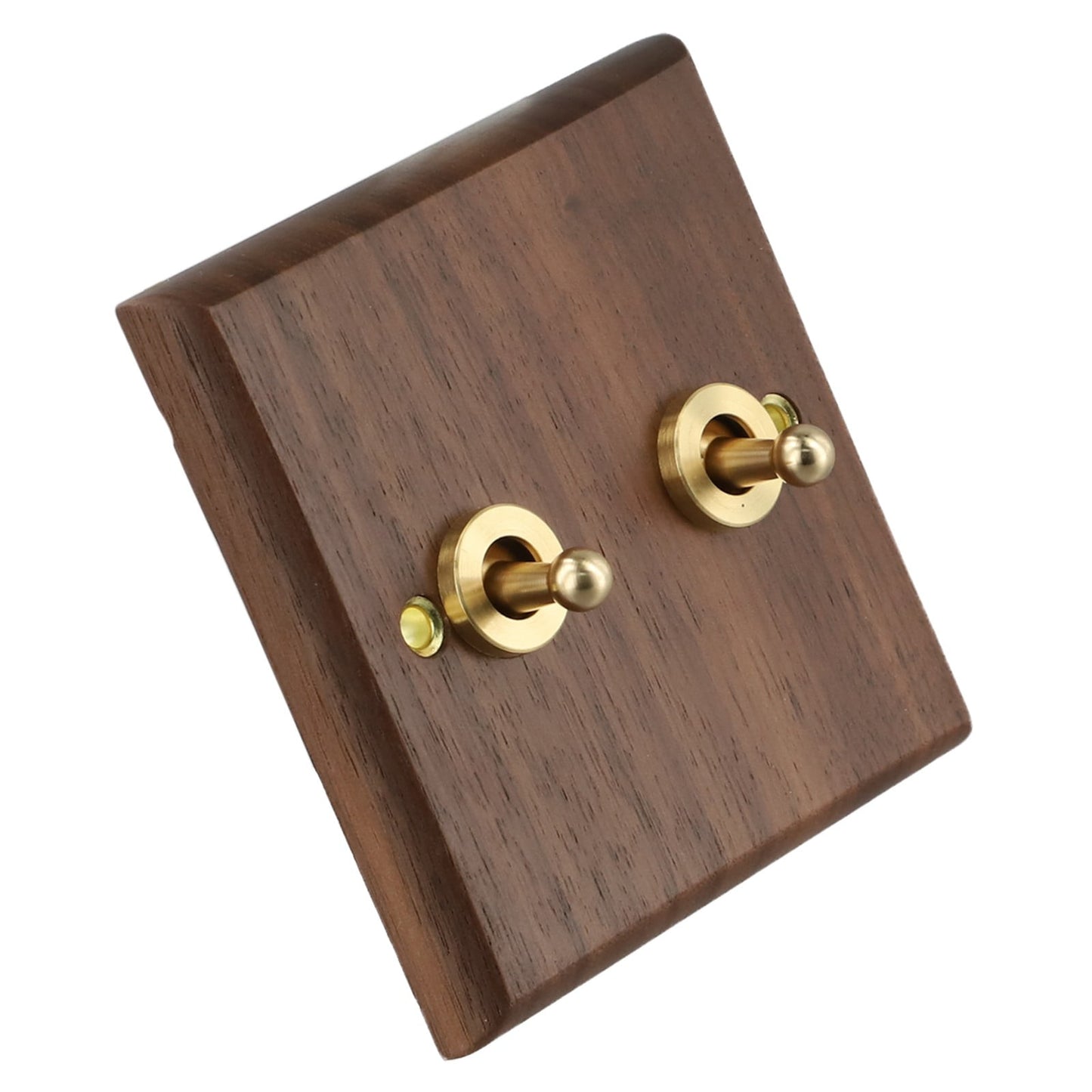 Toggle Light Rocker Switch 1/2 Way Retro Walnut Wood Plate Brass Lever 1 Gang Smile Home 2 Gang V1189-LWWAL-20260327-04413