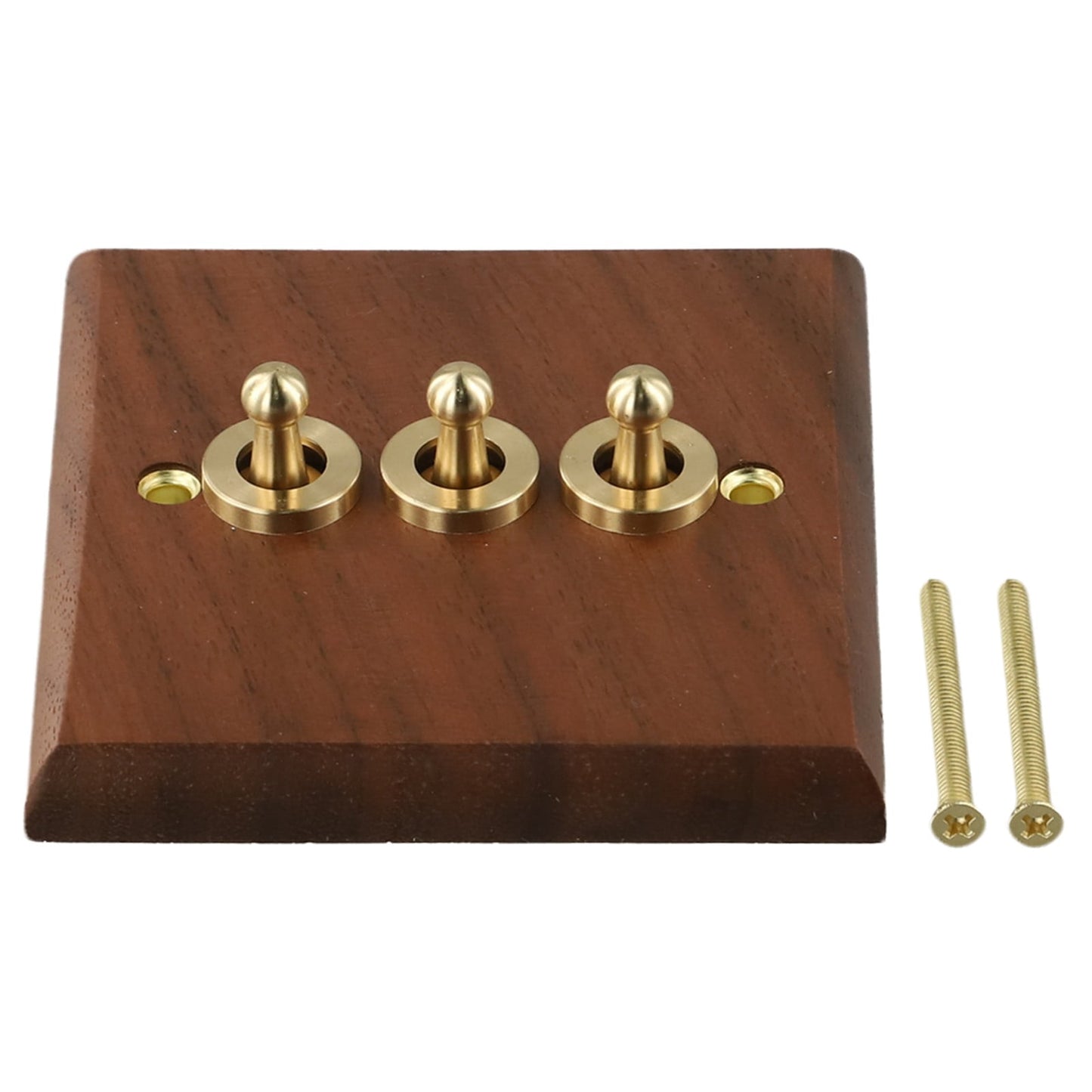 Toggle Light Rocker Switch 1/2 Way Retro Walnut Wood Plate Brass Lever 1 Gang Smile Home 3 Gang V1189-LWWAL-20260327-04414