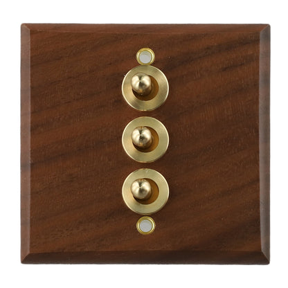 Toggle Light Rocker Switch 1/2 Way Retro Walnut Wood Plate Brass Lever 1 Gang Smile Home 3 Gang V1189-LWWAL-20260327-04414