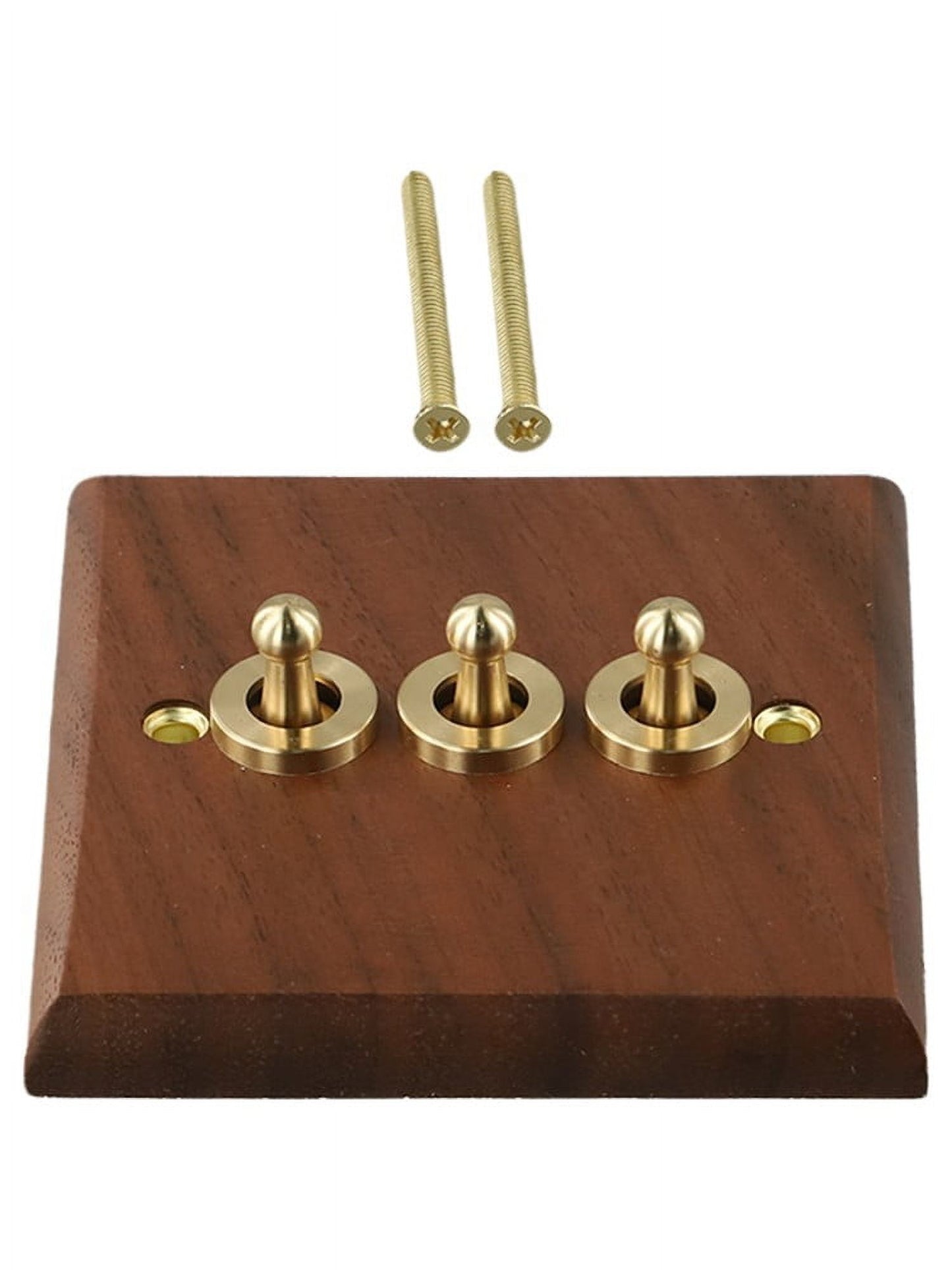 Toggle Light Rocker Switch 1/2 Way Retro Walnut Wood Plate Brass Lever 1 Gang Smile Home 3 Gang V1189-LWWAL-20260327-04414