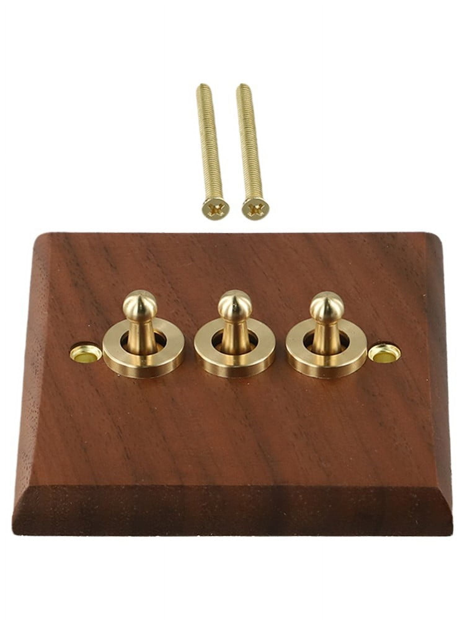 Toggle Light Rocker Switch 1/2 Way Retro Walnut Wood Plate Brass Lever 1 Gang Smile Home 3 Gang V1189-LWWAL-20260327-04414