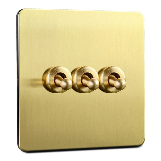 Toggle Light Rocker Switch 1/2 Way Retro Brass Plate Lever 86 Type Toggle Switch 3 Gang Smile Home V1189-LWWAL-20260327-04416