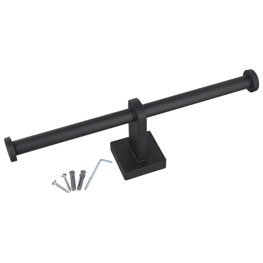 Stainless Steel Toilet Roll Holder Double Ring Toilet Paper Holder Wall Black Smile Home V1189-LWWAL-20260327-04417