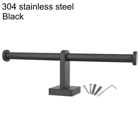 Stainless Steel Toilet Roll Holder Double Ring Toilet Paper Holder Wall Black Smile Home V1189-LWWAL-20260327-04417