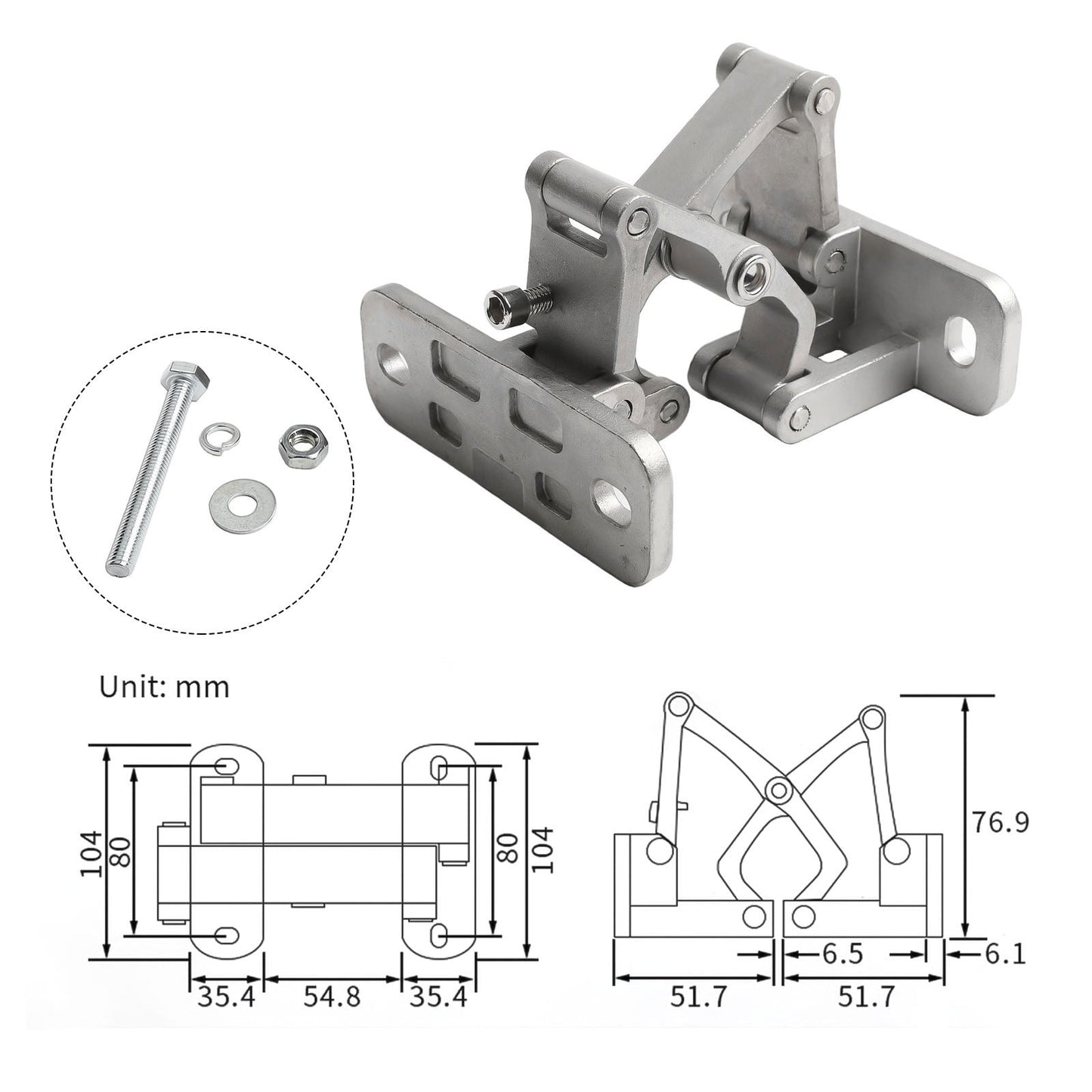 Heavy Duty Stainless Steel Stone Door Hinge Open Invisible Fire Hydrant S( 70Kg) Smile Home M(150Kg) V1189-LWWAL-20260327-04419