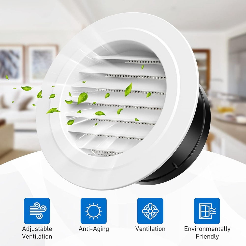 Duct Vents Round Louvered Vents Interior Abs Grille Ventilation Wall Vent Covers 150Mm Smile Home 150 mm V1189-LWWAL-20260327-04422