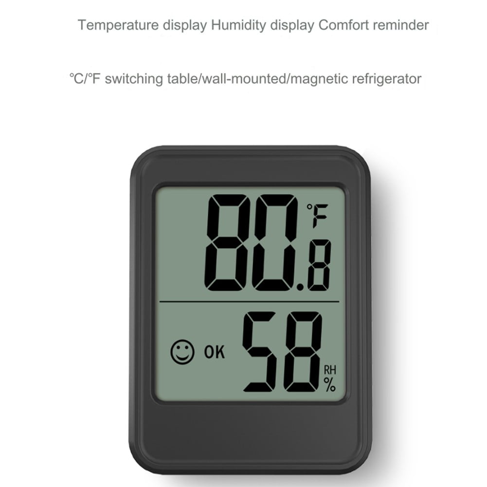 Digital Hygrometer Room Thermometer Indoor Electronic Temperature Humidity White Smile Home V1189-LWWAL-20260327-04424