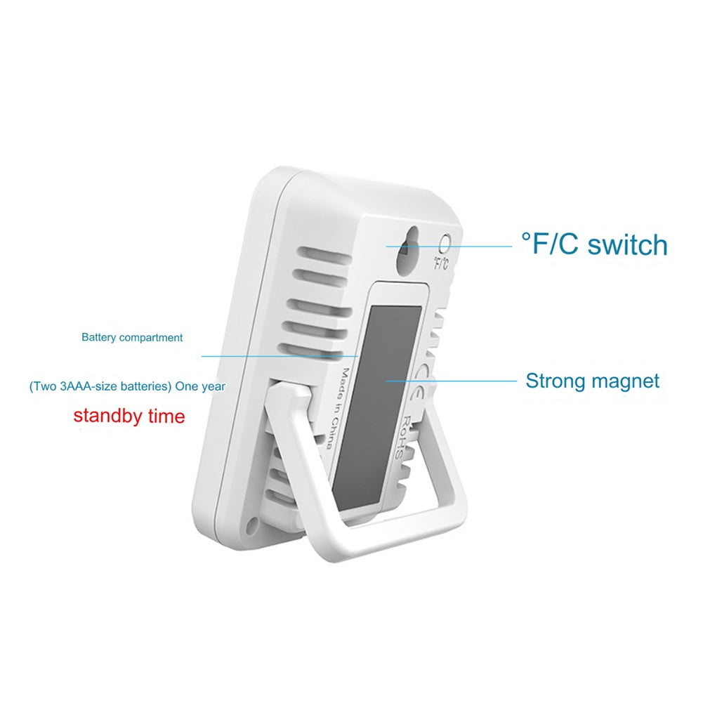 Digital Hygrometer Room Thermometer Indoor Electronic Temperature Humidity White Smile Home V1189-LWWAL-20260327-04424