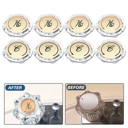 8Pcs Faucet Index Buttons Hot And Cold Sink Shower Knobs Handle Sign Stickers Smile Home V1189-LWWAL-20260327-04431