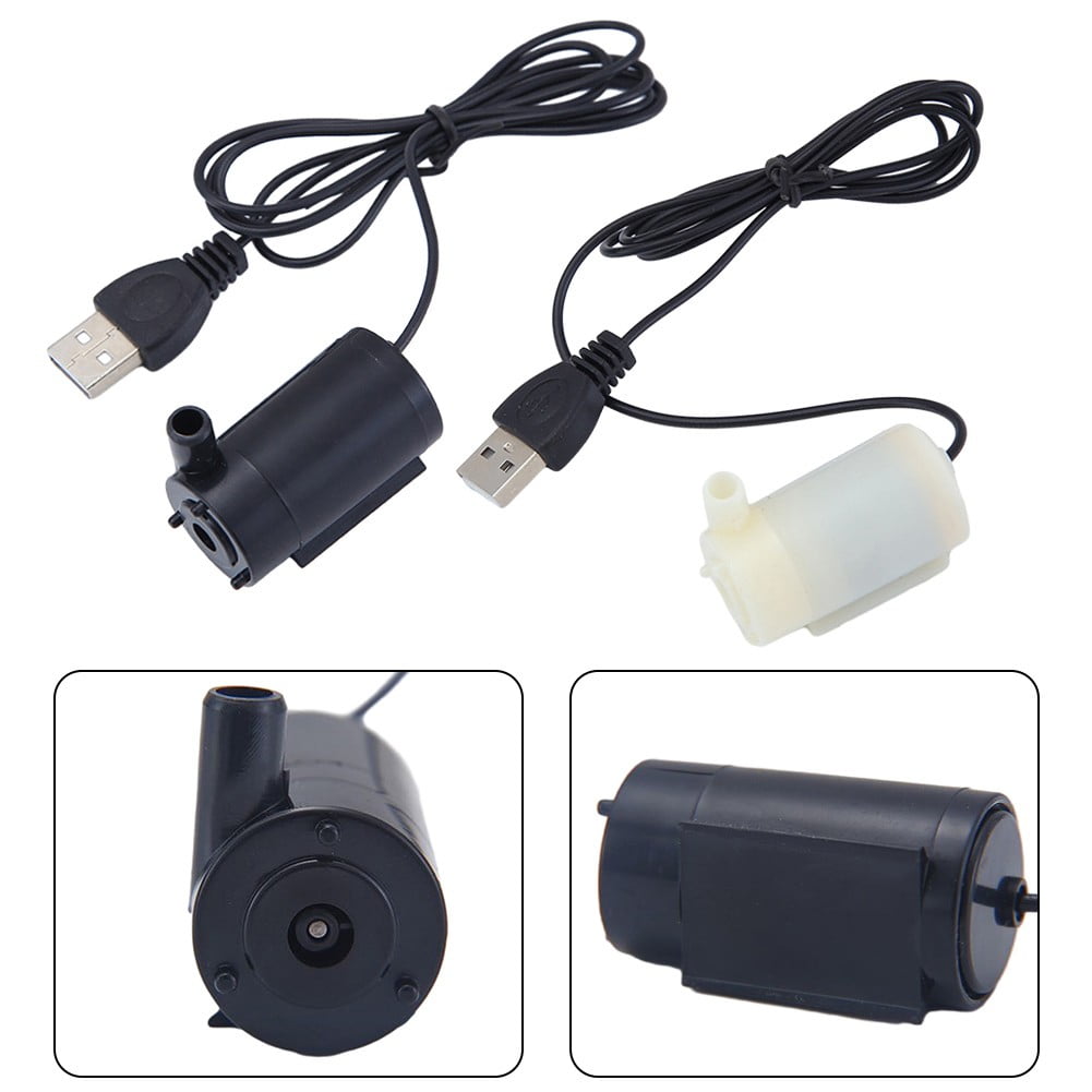 Small Water Pump Silent Submersible USB 5V 1m Cable Garden Outdoor Fountain Tool Black Smile Home White V1189-LWWAL-20260327-04455