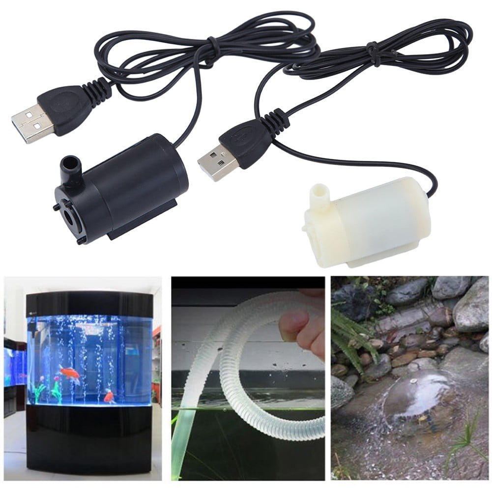 Small Water Pump Silent Submersible USB 5V 1m Cable Garden Outdoor Fountain Tool Black Smile Home White V1189-LWWAL-20260327-04455