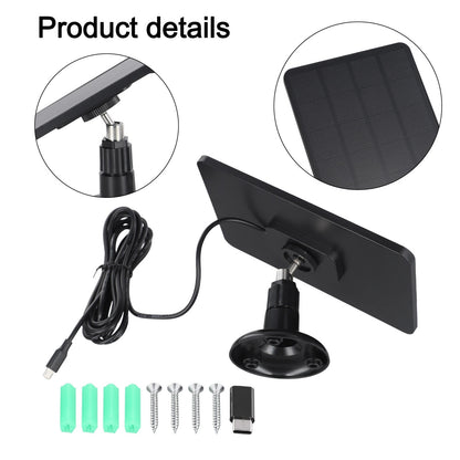Solar Panel for Blink Camera: 4W Outdoor Solar Charger with 9.84ft Cable! C Black Smile Home Dc Black V1189-LWWAL-20260327-04492