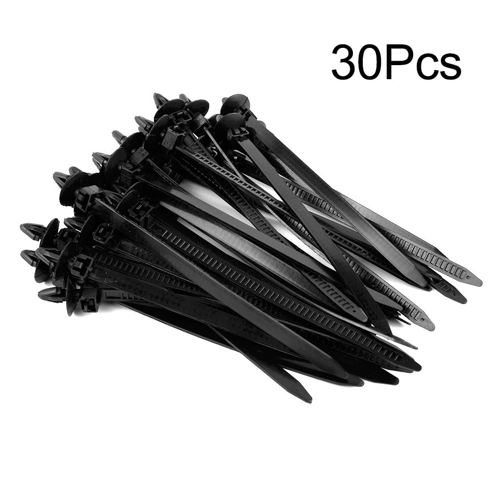 30Pcs Car Auto Cable Ties Strap Push Mount Wire Tie Retainer Clips Clamp Nylon Black Auto Fastener Clip V1189-LWWAL-20260327-04501