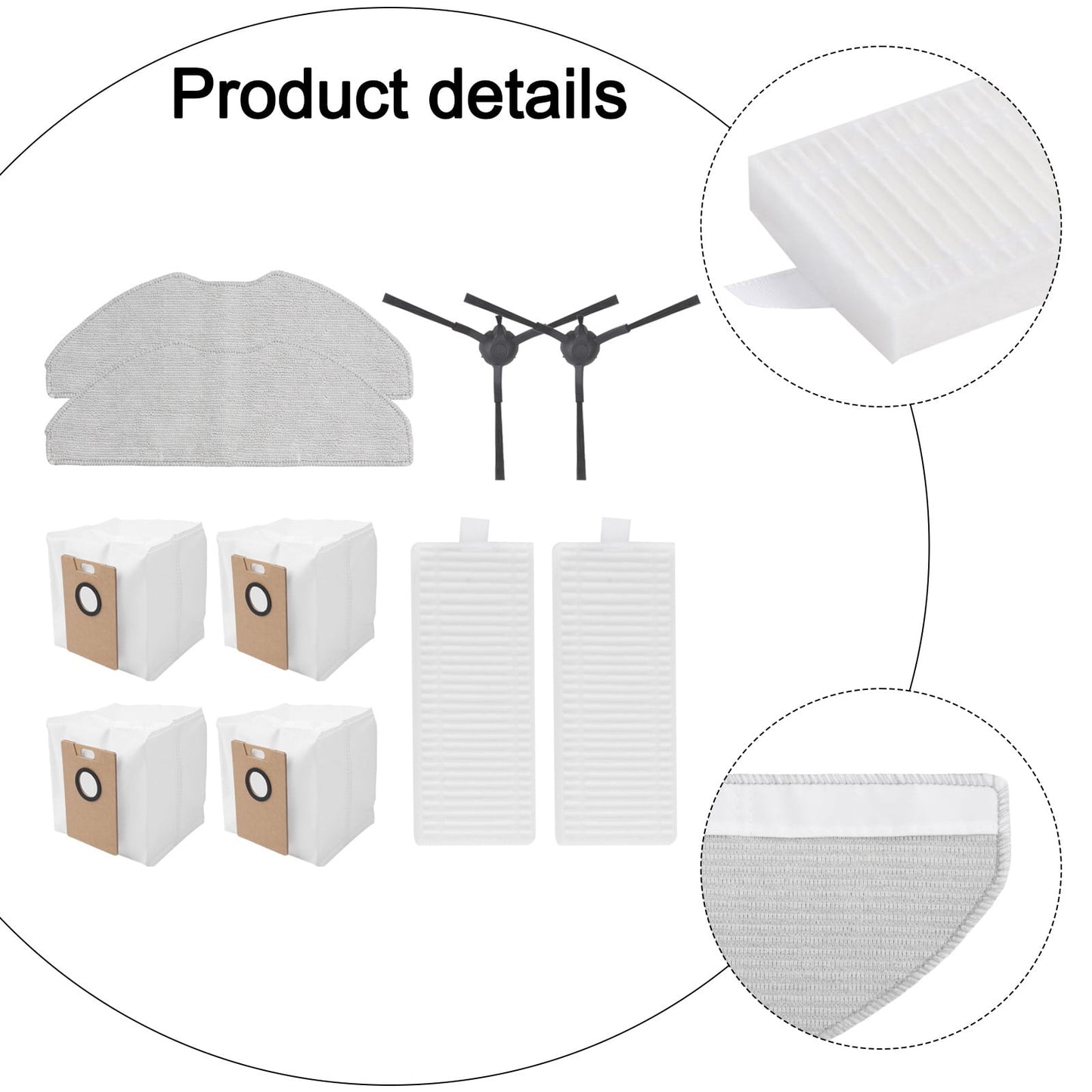 Tapo Vacuum Replacement Side Brush Kit For Rv30 Max/Rv30 Max Plus/Rv20 Max/Rv20 Max Plus - Includes 2 Brushes V1189-LWWAL-20260327-04517