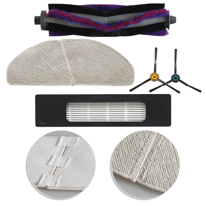 Eureka Ner800 Robot Vacuum Replacement Parts Kit With Main Brush Side Brushes Filters And Mop Cloths For V1189-LWWAL-20260327-04525