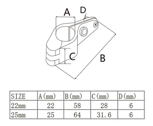 316 Stainless Steel Bimini Top Hinged Jaw Slide Rail Mount For 1 Inch Marine Tubing Accessories Boat Hardware V1189-LWWAL-20260327-04541