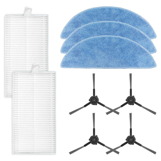 Ecovacs Y1 Pro Robot Vacuum Cleaner Replacement Parts Kit With 4 Filters 5 Mop Cloths 8 Side Brushes For V1189-LWWAL-20260327-04544