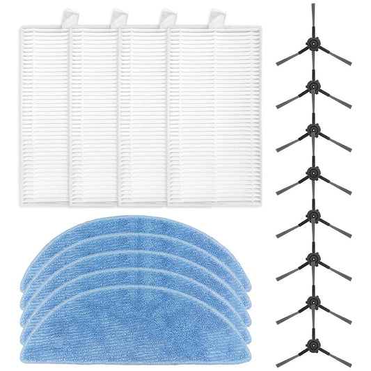 Ecovacs Y1 Pro Robot Vacuum Cleaner Replacement Parts Kit With 4 Filters 5 Mop Cloths 8 Side Brushes For V1189-LWWAL-20260327-04545