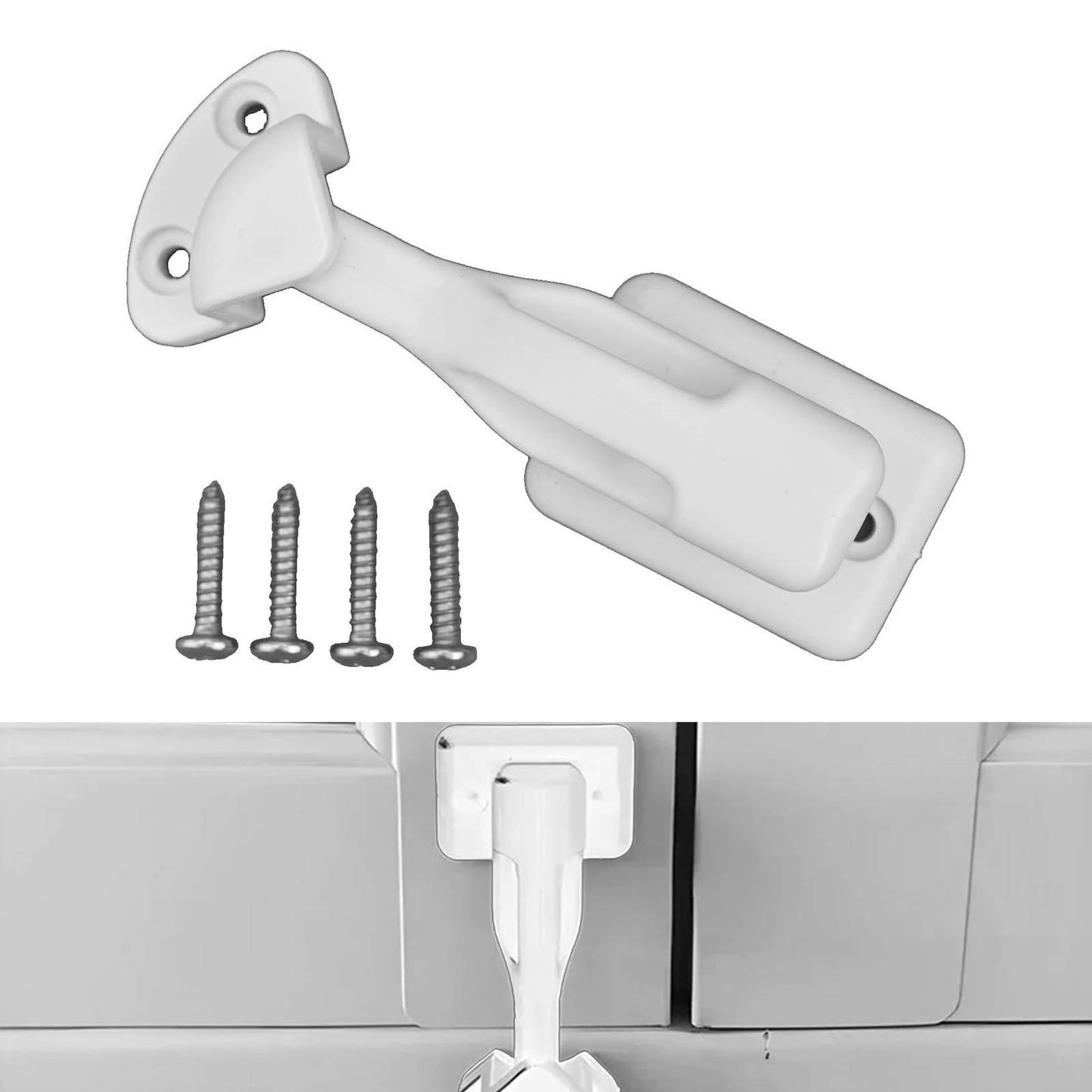 Nylon Rv Cabinet Latch Lock For Camper Trailer Boat Easy Install Secure Door Catch Holder White Black Travel V1189-LWWAL-20260327-04556